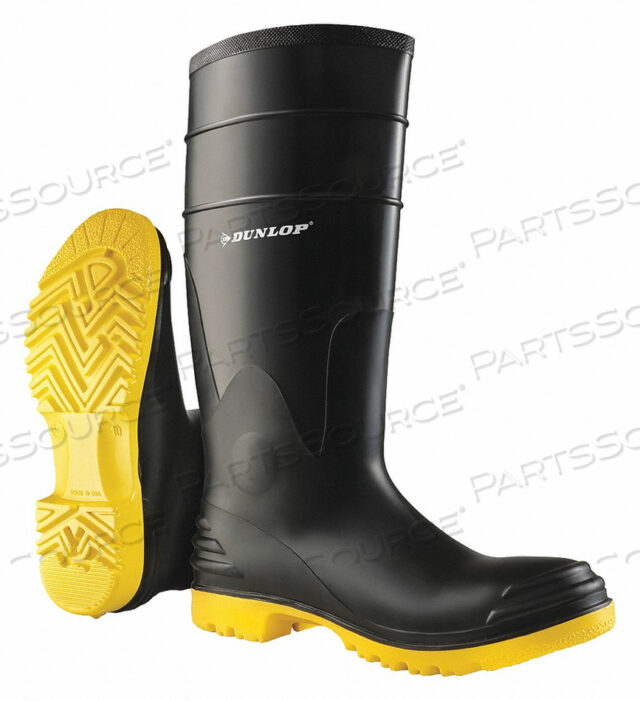 OEM#: 8680200E7181 RUBBER BOOT MENS 7 KNEE BLACK PR by Dunlop