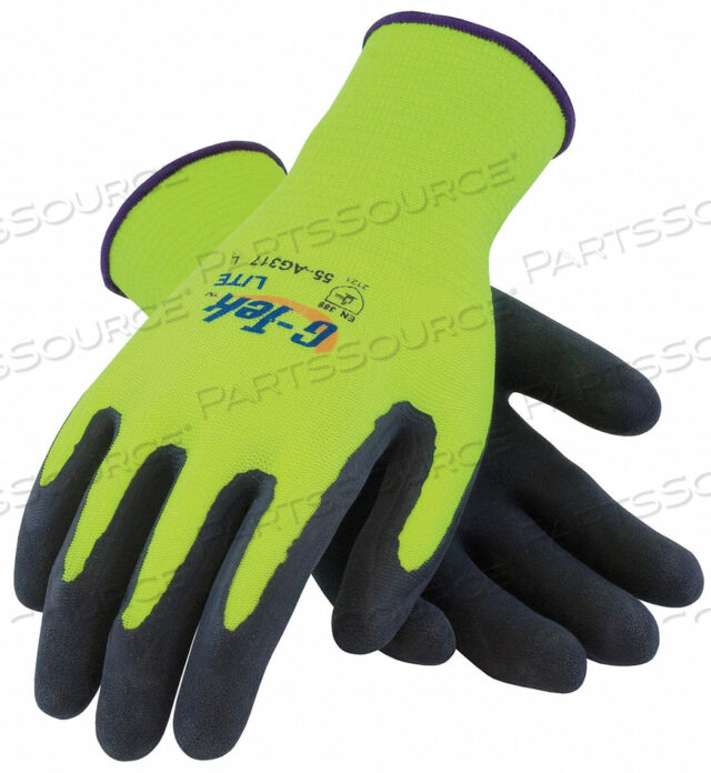 COATED GLOVES XS HI-VIS YELLOW PR