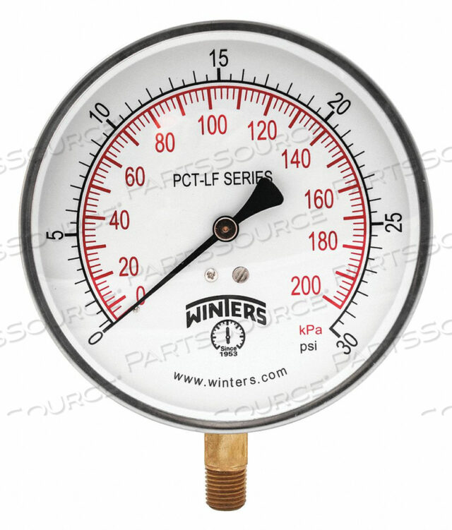 OEM#: PCT321LFJ1384 GAUGE PRESSURE 4-1/2IN. 0 TO 30 PSI by Winters Instruments