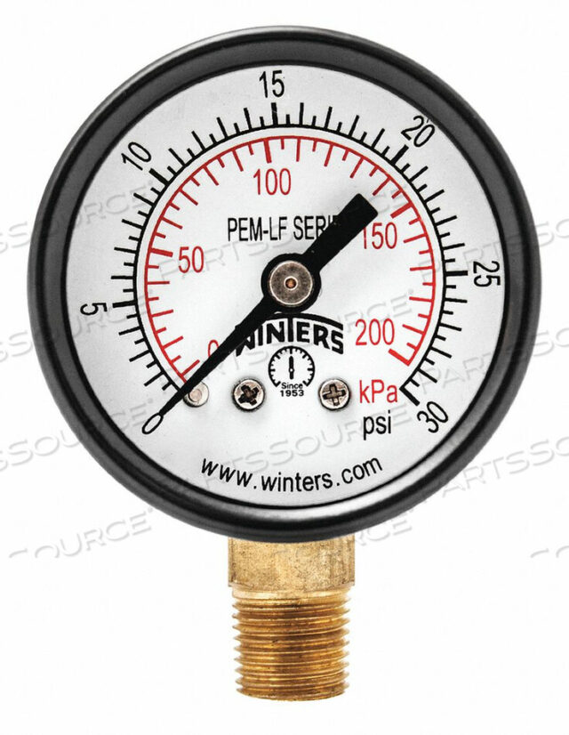 OEM#: PEM1300LFJ1377 GAUGE PRESSURE 1-1/2IN. 0 TO 30 PSI by Winters Instruments