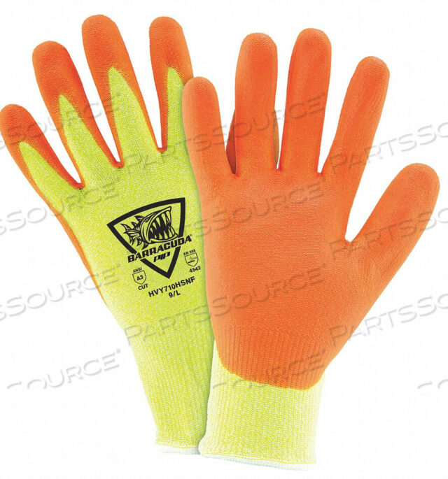 OEM#: HVY710HSNF/LCOATED GLOVE HI-VIS YLW/ORNG L PK12 by Protective Industrial Products