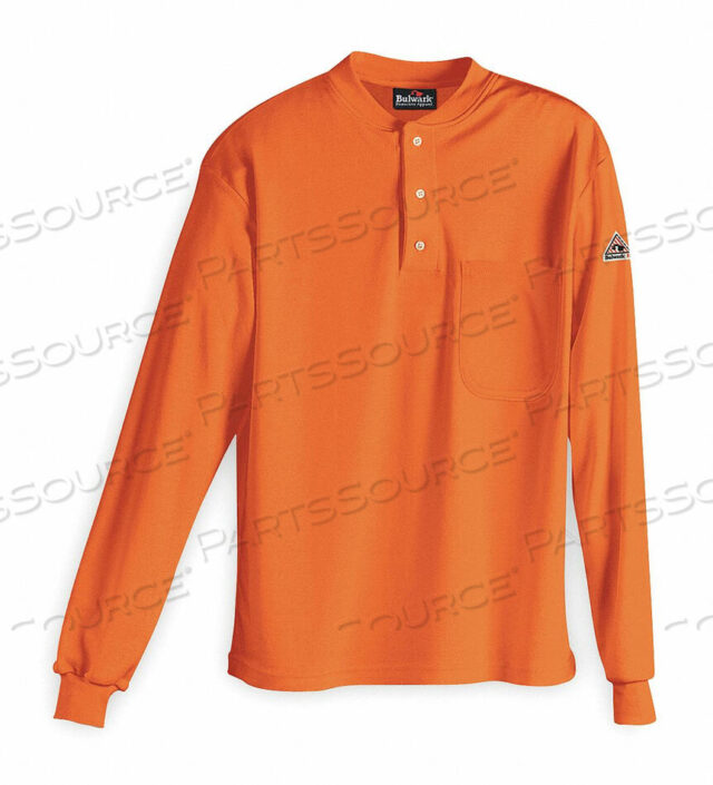 OEM#: SEL2OR LN LD1302 FR LNG SLV HENLEY SHIRT ORANGE LT BUTTON by VF Imagewear, Inc.
