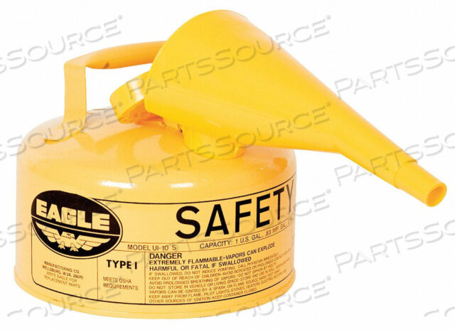 OEM#: UI10FSYUI-10-FSY EAGLE CANS,METAL-YELLOW W/F-15 FUNNEL,1 GAL by Eagle
