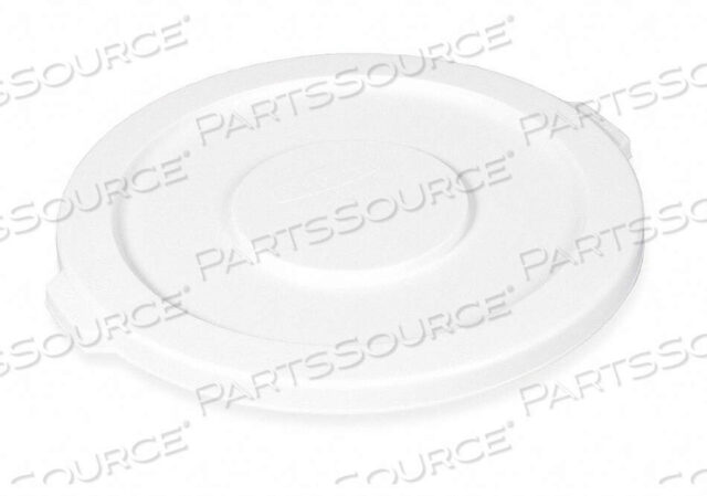 OEM#: FG261960WHTFLAT LID FOR 20 GALLON BRUTE ROUND TRASH CONTAINER, WHITE - 2619-60 by Rubbermaid Medical Division