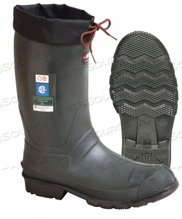OEM#: 8563-0000-394E7852 RUBBER BOOT MENS 10 MID-CALF GREEN PR by Baffin
