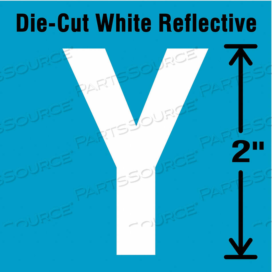 OEM#: DWR-2-Y-5DIE-CUT REFL. LETTER LABEL Y 2IN H PK5 by Strance, Inc.