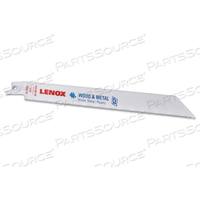 OEM#: 20580810RRECIPROCATING SAW BLADE, 8.00 IN. L X 0.750 IN. W X 0.050 IN. THICK, 10 TPI, BI-METAL by Lenox