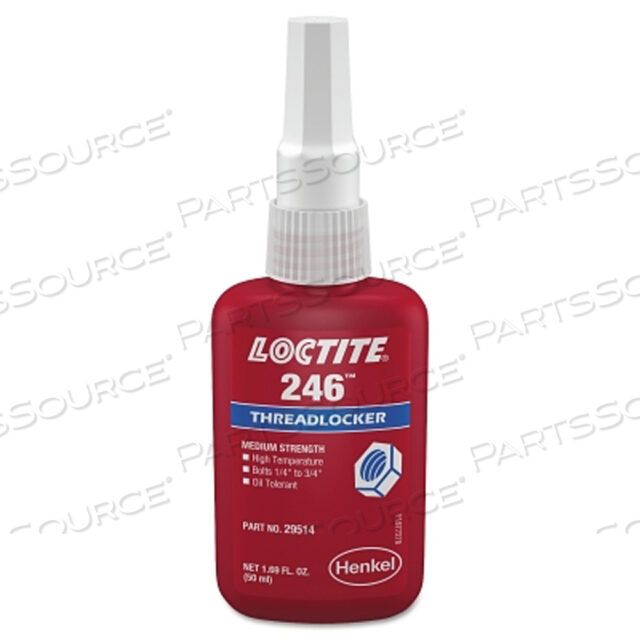 OEM#: 234172246 THREADLOCKER, MEDIUM STRENGTH/HIGH TEMPERATURE, 50 ML, 1/4 IN TO 3/4 IN THREAD, BLUE by Loctite Brand