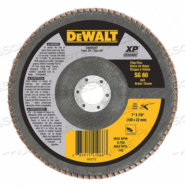 FLAP DISC 8700 RPM 7 DIA.