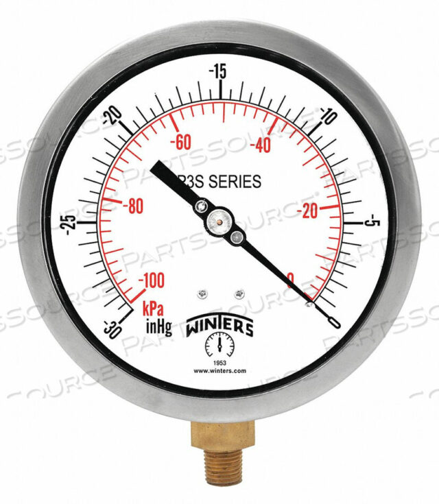 OEM#: P3S6075VACUUM GAUGE 6 DIAL SIZE BLACK by Winters Instruments