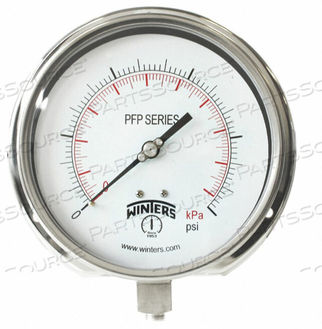 OEM#: PFP1055-DRYCOMPOUND GAUGE 6 DIAL SIZE SILVER by Winters Instruments