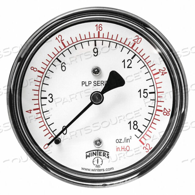 OEM#: PLP341PRESSURE GAUGE 2-1/2 DIAL SIZE BLACK by Winters Instruments