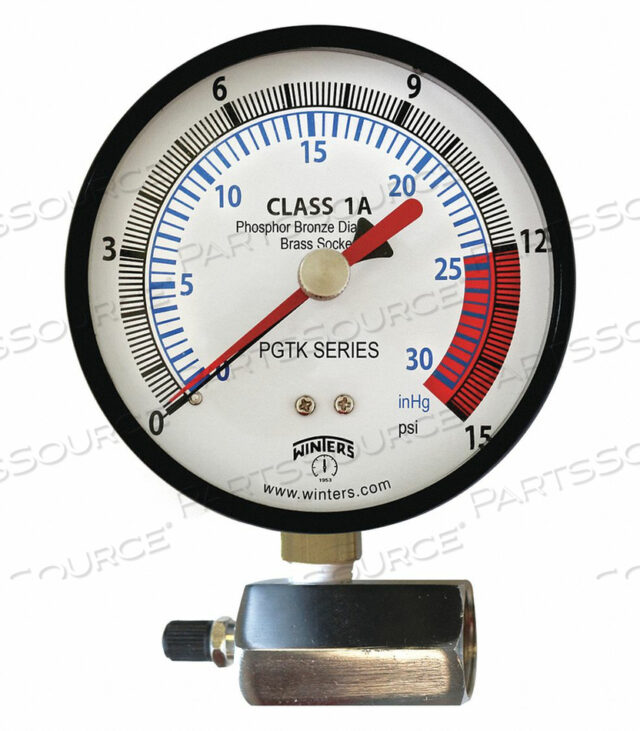 OEM#: PGTK315CMPRESSURE GAUGE 4 DIAL SIZE BLACK by Winters Instruments