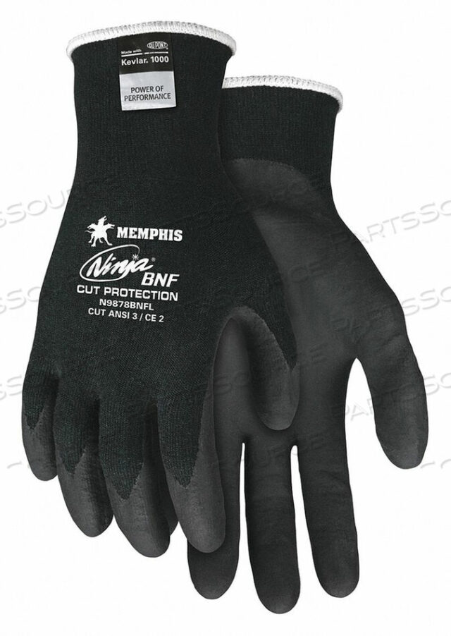 OEM#: N9878BNFMN9878BNFM MCR SAFETY NINJA CUT RESISTANT GLOVES, KEVLAR/STEEL, MEDIUM, BLACK by MCR Safety