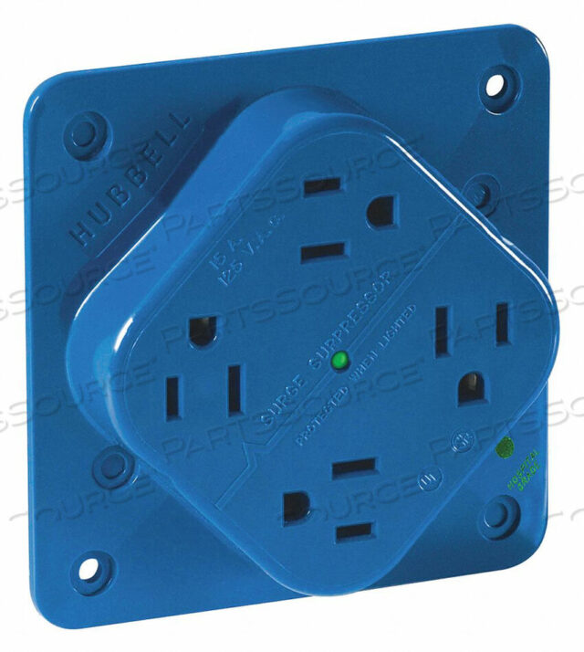 OEM#: 1254HSARECEPTACLE BLUE QUAD OUTLET 15A 2 POLES by Hubbell Power Systems