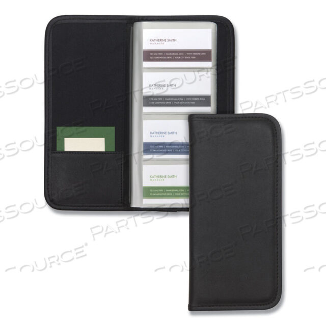 OEM#: 80850PROFESSIONAL VINYL BUSINESS CARD FILE, HOLDS 160 2 X 3.5 CARDS, 4.75 X 10.25, BLACK by Samsill
