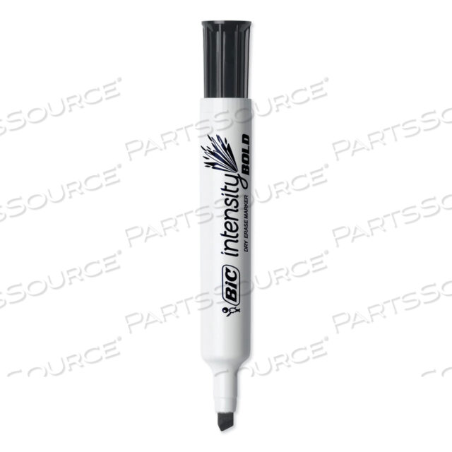 INTENSITY BOLD TANK-STYLE DRY ERASE MARKER, BROAD CHISEL TIP, BLACK, DOZEN