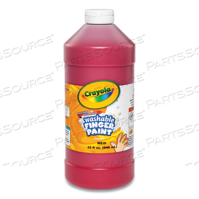 WASHABLE FINGERPAINT, RED, 32 OZ BOTTLE
