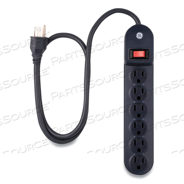 HEAVY DUTY POWER STRIP, 6 OUTLETS, 3 FT CORD, BLACK