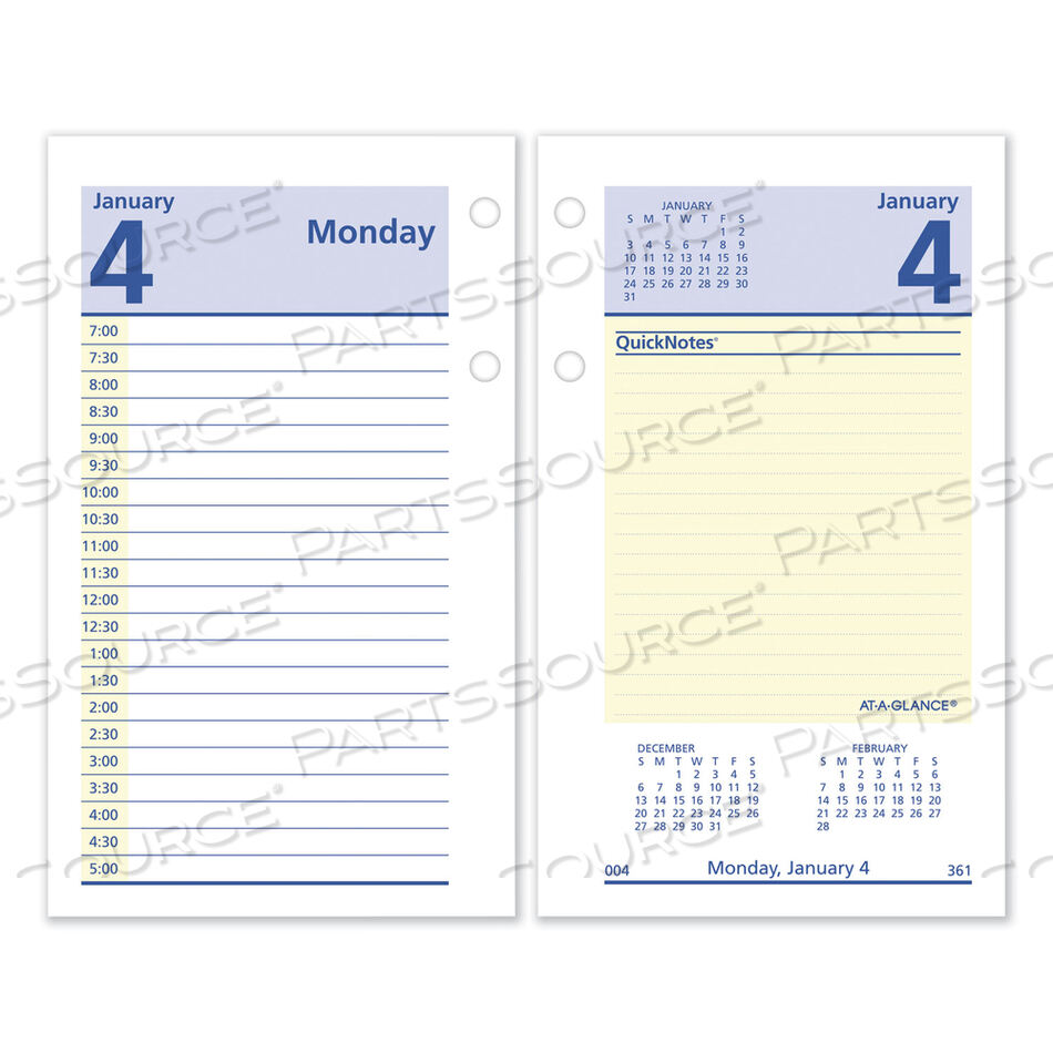 OEM#: E517-50QUICKNOTES DESK CALENDAR REFILL, 3.5 X 6, WHITE SHEETS, 2023 by At-A-Glance