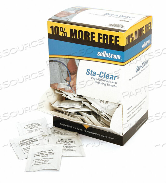 OEM#: S23490STA-CLEAR LENS CLEANING TISSUE PCKS by Sellstrom