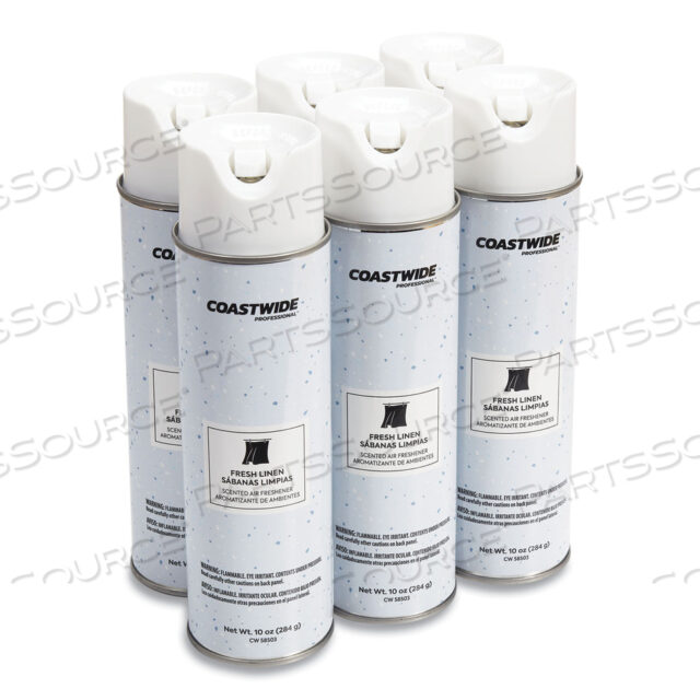 AIR FRESHENER AEROSOL, FRESH LINEN, 10 OZ AEROSOL SPRAY, 6/CARTON