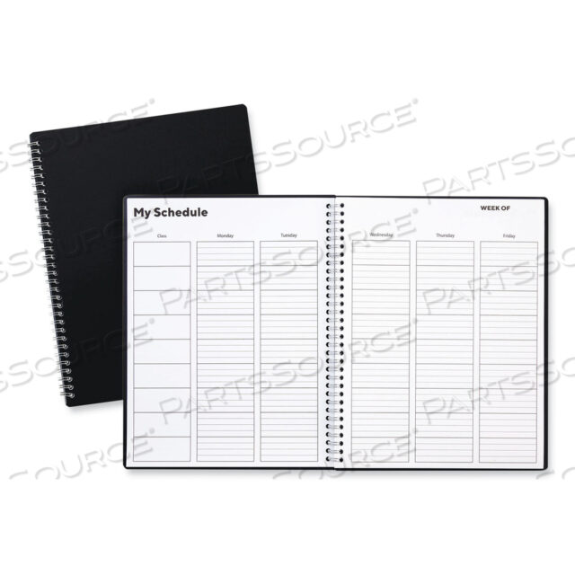 WEEKLY TEACHER PLANNER, TWO-PAGE SPREAD (NINE CLASSES), 11 X 8.5, BLACK COVER