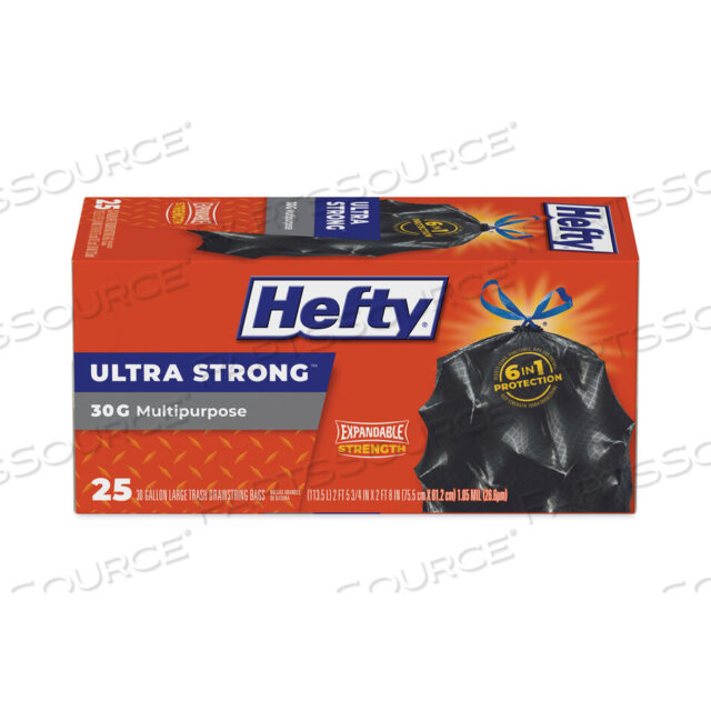 OEM#: E80627ULTRA FLEX WASTE BAGS, 30 GAL, 1.05 MIL, 6 X 2.1, BLACK, 150/CARTON by Hefty
