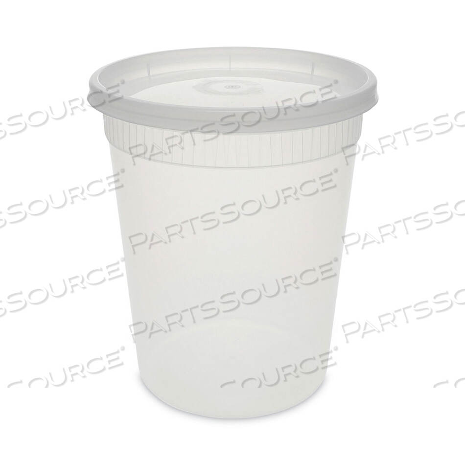 OEM#: YSD2532NEWSPRING DELITAINER MICROWAVABLE CONTAINER, 32 OZ, 4 .55 DIAMETER X 5.55 H, CLEAR, PLASTIC, 240/CARTON by Pactiv