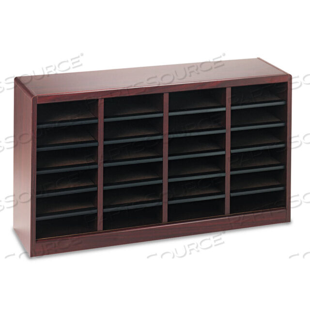 OEM#: 9311MH24 COMPARTMENT WOODEN LITERATURE ORGANIZER - MAHOGANY by Safco