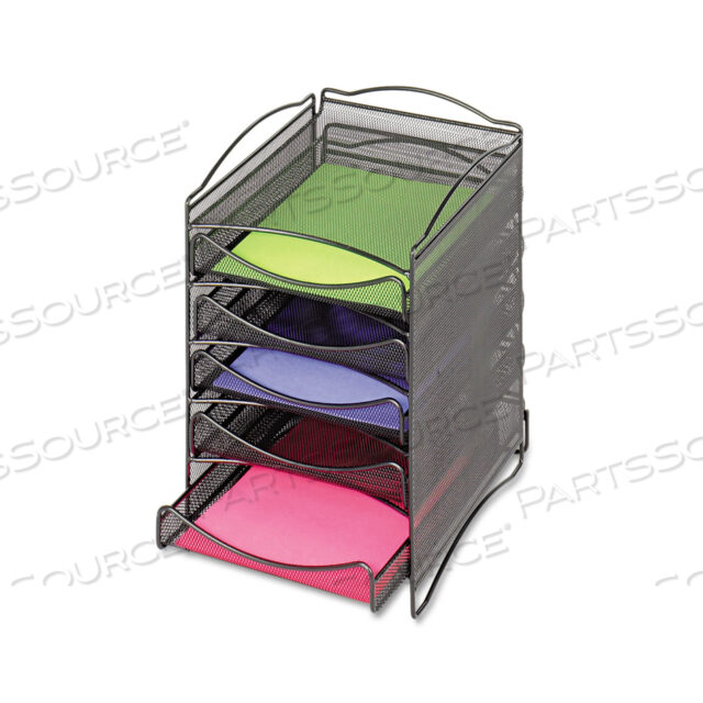 OEM#: 9432BLONYX STACKABLE LITERATURE ORGANIZER, FIVE-DRAWER, 10.25 X 12.75 X 15.25, BLACK by Safco
