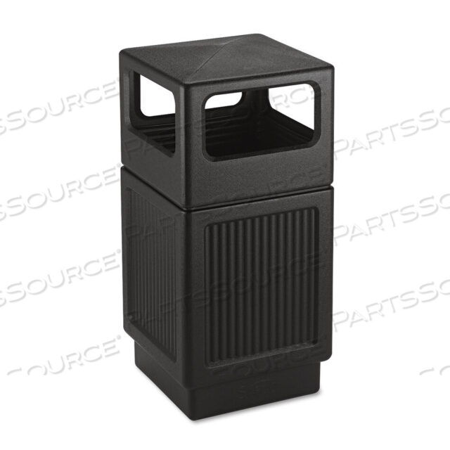 OEM#: 9476BLCANMELEON RECESSED PANEL, SIDE OPEN, 38 GALLON BLACK, by Safco