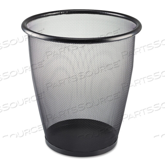 OEM#: 9717BLONYX ROUND MESH WASTEBASKETS, 5 GAL, STEEL MESH, BLACK by Safco