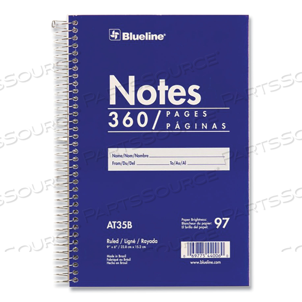 OEM#: AT35BSTENO NOTES NOTEBOOK, GREGG RULE, BLUE/WHITE COVER, (180) 9 X 6 SHEETS by Blueline