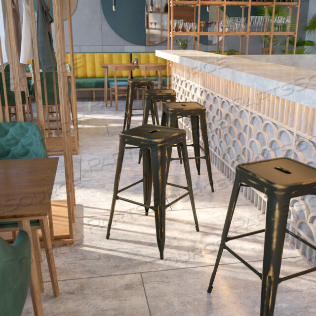 OEM#: ET-BT3503-30-COP-GGKAI COMMERCIAL GRADE 30 HIGH BACKLESS DISTRESSED COPPER METAL INDOOR-OUTDOOR BARSTOOL by Flash Furniture
