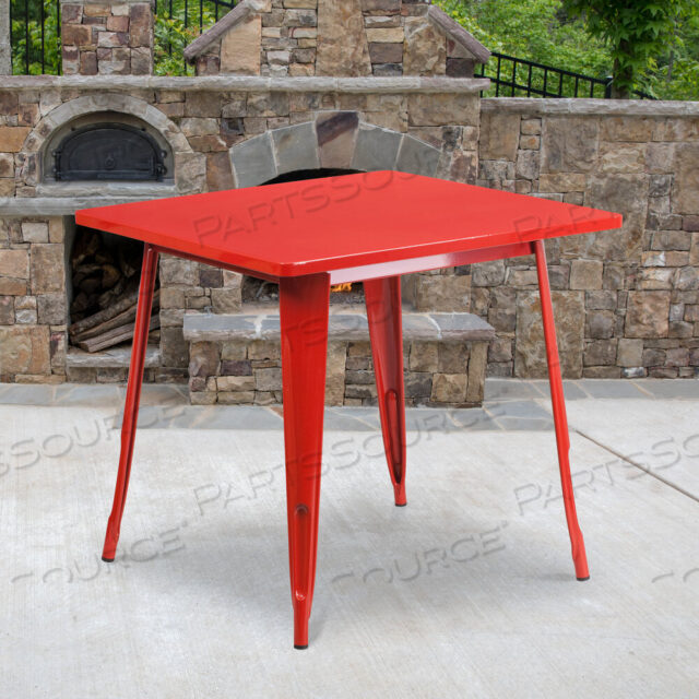 OEM#: ET-CT002-1-RED-GGFELIX COMMERCIAL GRADE 31.5 SQUARE RED METAL INDOOR-OUTDOOR TABLE by Flash Furniture