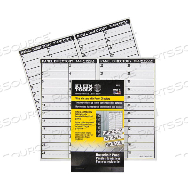WIRE MARKERS-HOUSEHOLD ELECTRIC PANEL W/DIRECTORY