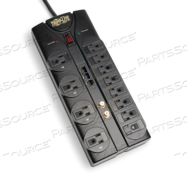 OEM#: TLP1208SATPROTECT IT! SURGE PROTECTOR, 12 AC OUTLETS, 8 FT CORD, 2,880 J, BLACK by Tripp Lite