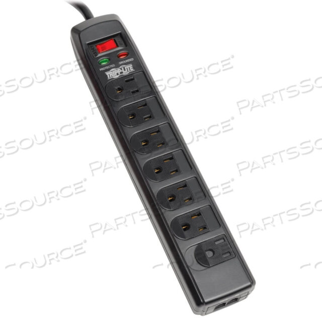 OEM#: TLP706TELCSURGE PROTECTOR STRIP 120V 7 OUTLET RJ11 6FT CORD 1440 JOULE by Tripp Lite