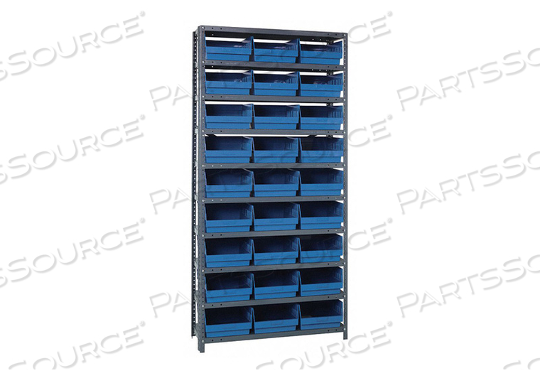 OEM#: 1275-209BLBIN SHELVING 75 OVERALL H 27 BINS BLUE by Quantum Storage Systems