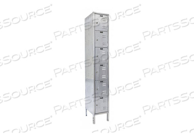 OEM#: USS1888-6ABOX LOCKR LOUVERED 1 WIDE 6 TIER SILVER by Hallowell