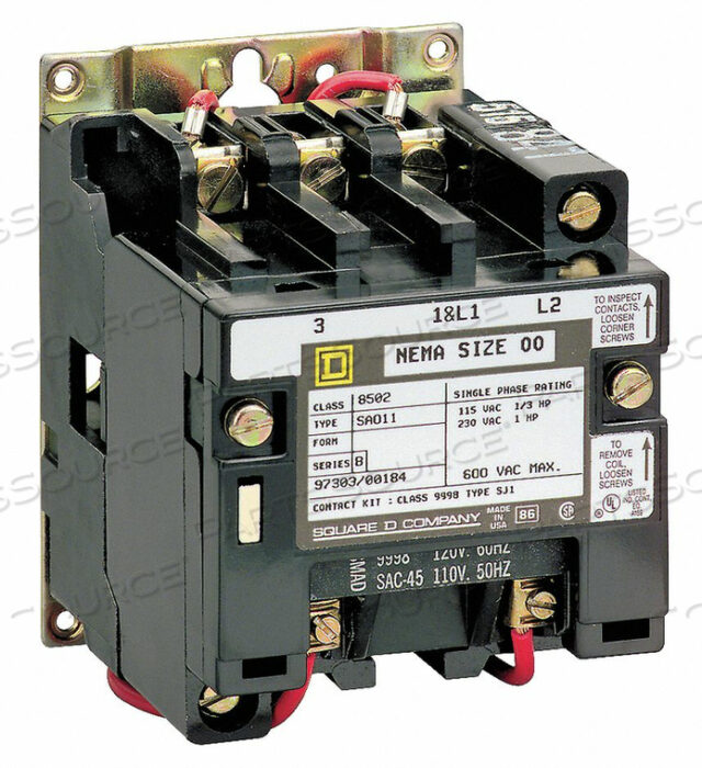 OEM#: 8502SAO12V02SNEMA MAGNETIC CONTACTOR 9A 120VAC NEMA00 by Square D