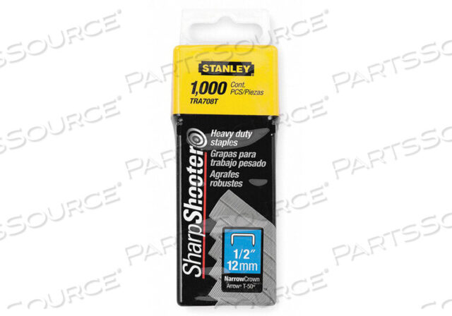 OEM#: TRA708TTRA708T STANLEY HEAVY DUTY NARROW CROWN STAPLES 1/2,1,000 PK by Stanley