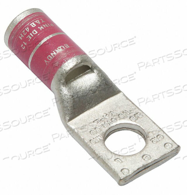 OEM#: YA25L4BOXLUG, COMPRESSION, COPPER, 1 HOLE, 3/8 IN., 1/0 AWG, PINK by Burndy