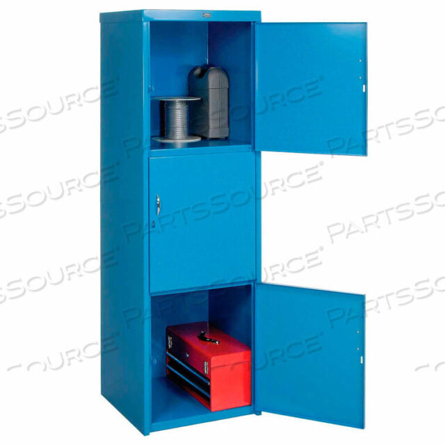 OEM#: DLCU-2424-3-BLTRIPLE TIER 3 DOOR HEAVY DUTY WELDED STEEL LOCKER, 24WX24DX74H, BLUE by Pucel Enterprises