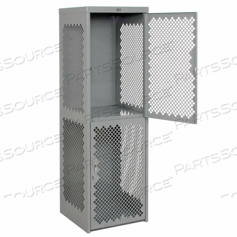 OEM#: DLCU-2424-2-PERFGYDOUBLE TIER 2 DOOR HEAVY DUTY VENTED WELDED STEEL LOCKER, 24X24X72, GRAY by Pucel Enterprises