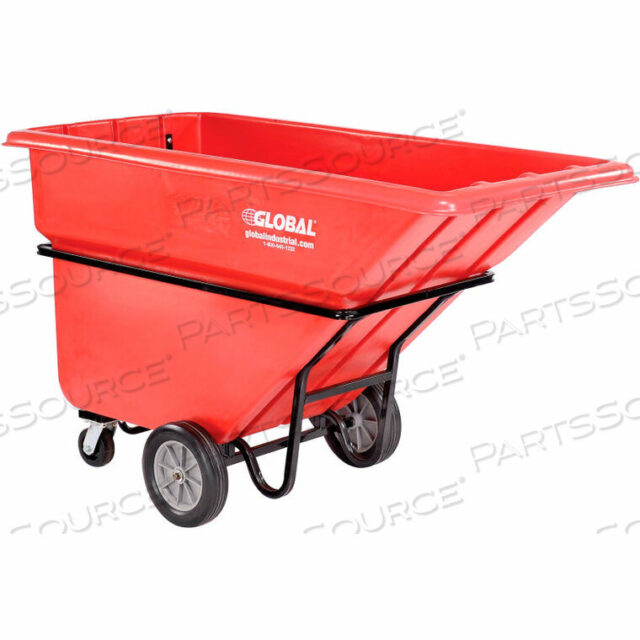 OEM#: 242088RDDELUXE RED HEAVY DUTY PLASTIC TILT TRUCK 1 CUBIC YARD AND 1250 LB. CAPACITY by Quality Industries LLC