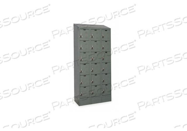 OEM#: URB3288-6ASB-HGREADY-BUILT II SIX TIER 18 DOOR STEEL LOCKER, 12WX18DX12H, DARK GRAY, ASSEMBLED by Hallowell