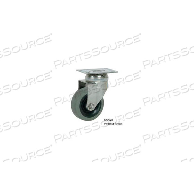 STAINLESS STEEL SWIVEL PLATE CASTER 4 TPR WHEEL WITH BRAKE