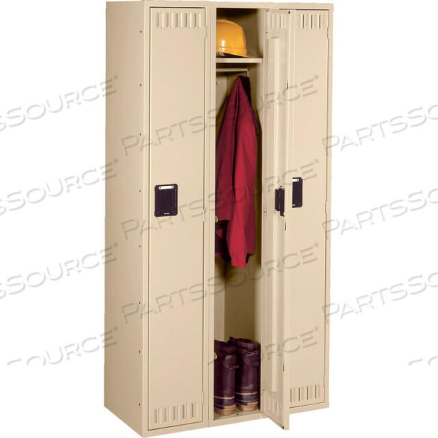 OEM#: STS-121272-C-SNDSINGLE TIER 3 DOOR STEEL LOCKER, RECESSED HANDLE, 12WX12DX72H, SAND, ASSEMBLED by Tennsco Corp.